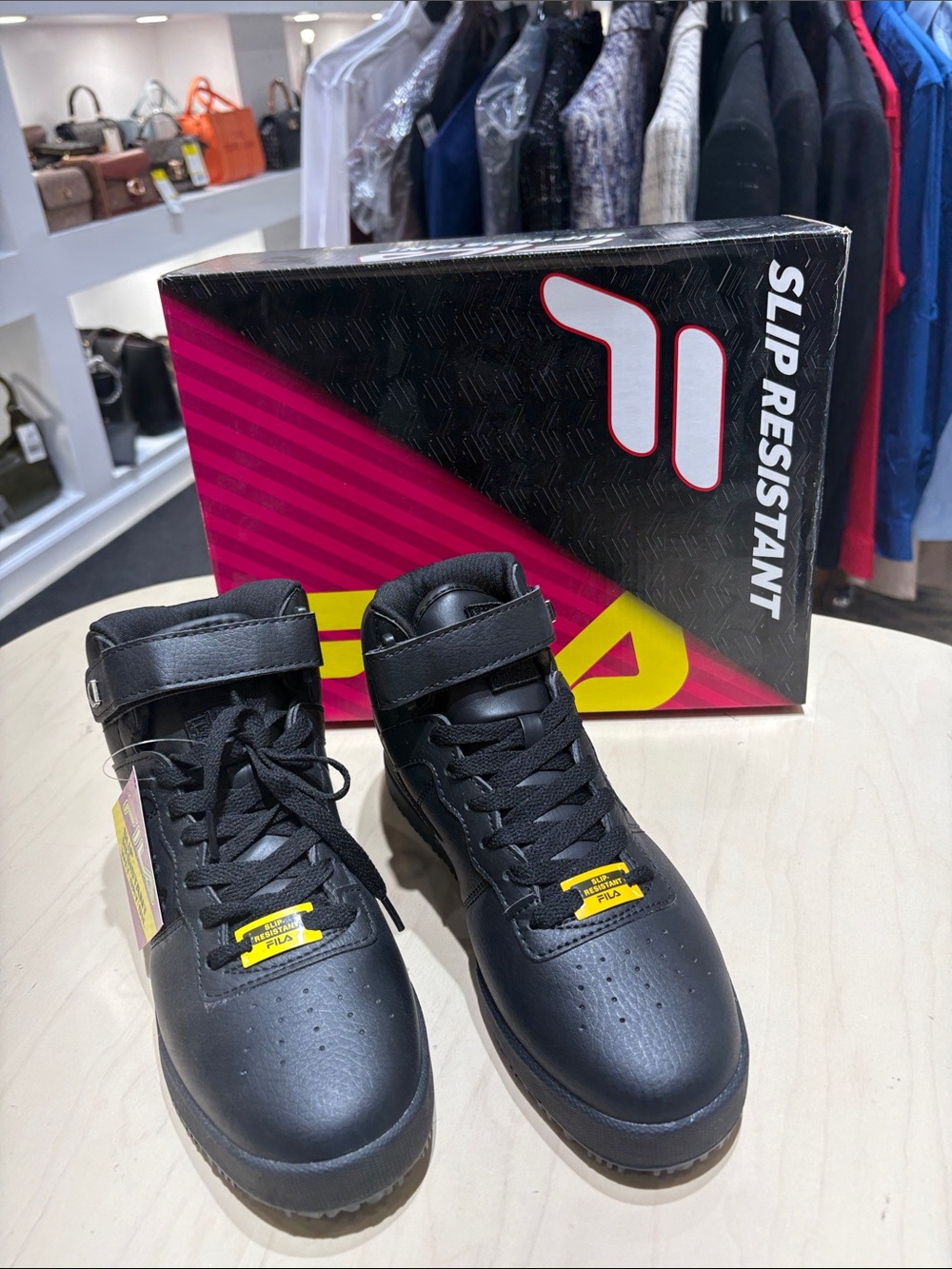 Women Black Slip-Resistant High-Top Sneakers